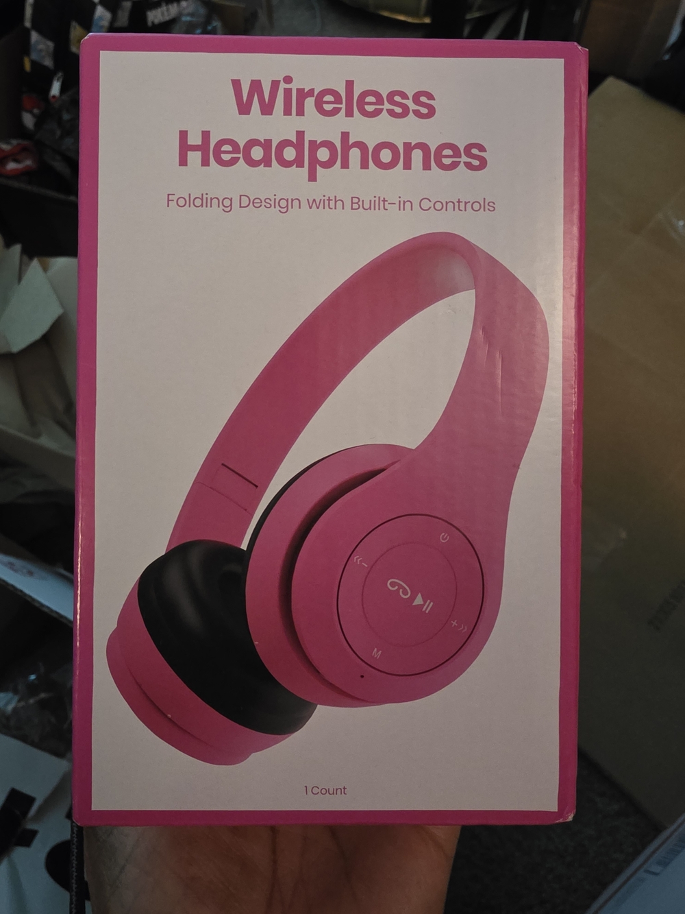 Wireless Folding Headphones - Pink